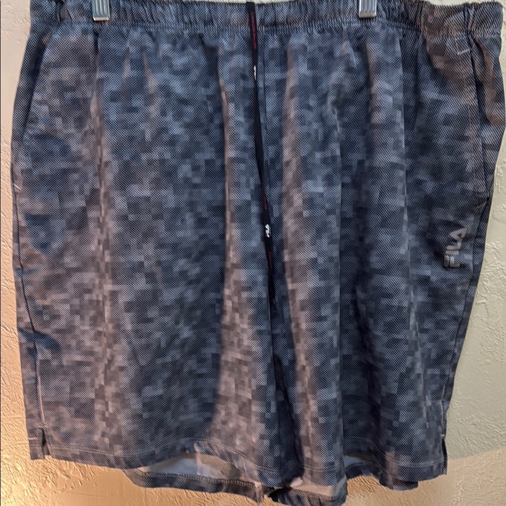 Fila Men's Black and White Athletic Shorts